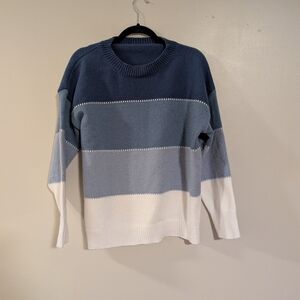 Striped Blue and White Sweater Size‎ L